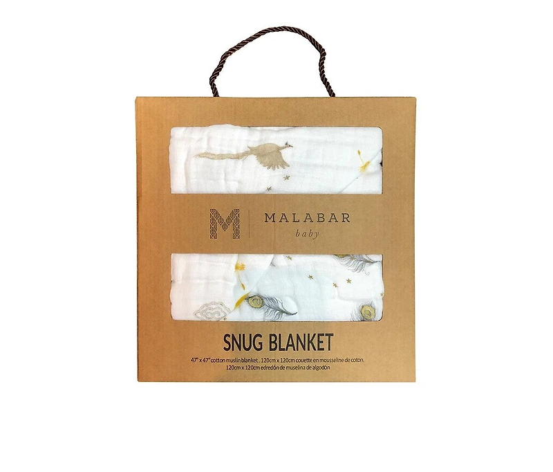 Certified Organic Muslin Four-Layer Reversible All Season Snug Blanket, Peace On Earth