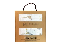 Certified Organic Muslin Four-Layer Reversible All Season Snug Blanket, Peace On Earth