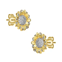 Chic 14K Gold Plated Cubic Zirconia Stud Earrings