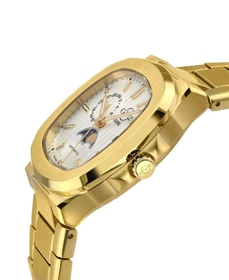 GV2 by Gevril Men's Potente Swiss Automatic Gold-Tone Stainless Steel Watch 40mm