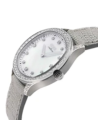 Gevril Women's Morcote Swiss Quartz Silver-Tone Leather Watch 36mm