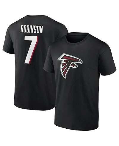 Men's Fanatics Bijan Robinson Black Atlanta Falcons Icon Name and Number T-shirt