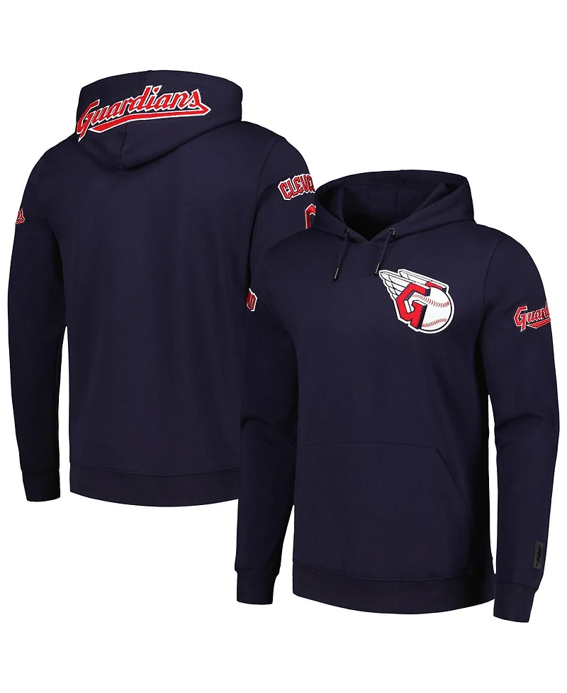 Men's Navy Cleveland Guardians Team Logo Pullover Hoodie