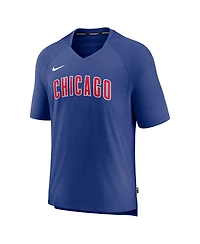 Men's Nike Royal Chicago Cubs Authentic Collection Pregame Raglan Performance V-Neck T-shirt