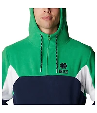 Men's Columbia Navy, Green Notre Dame Fighting Irish Lodge Quarter-Zip Hoodie
