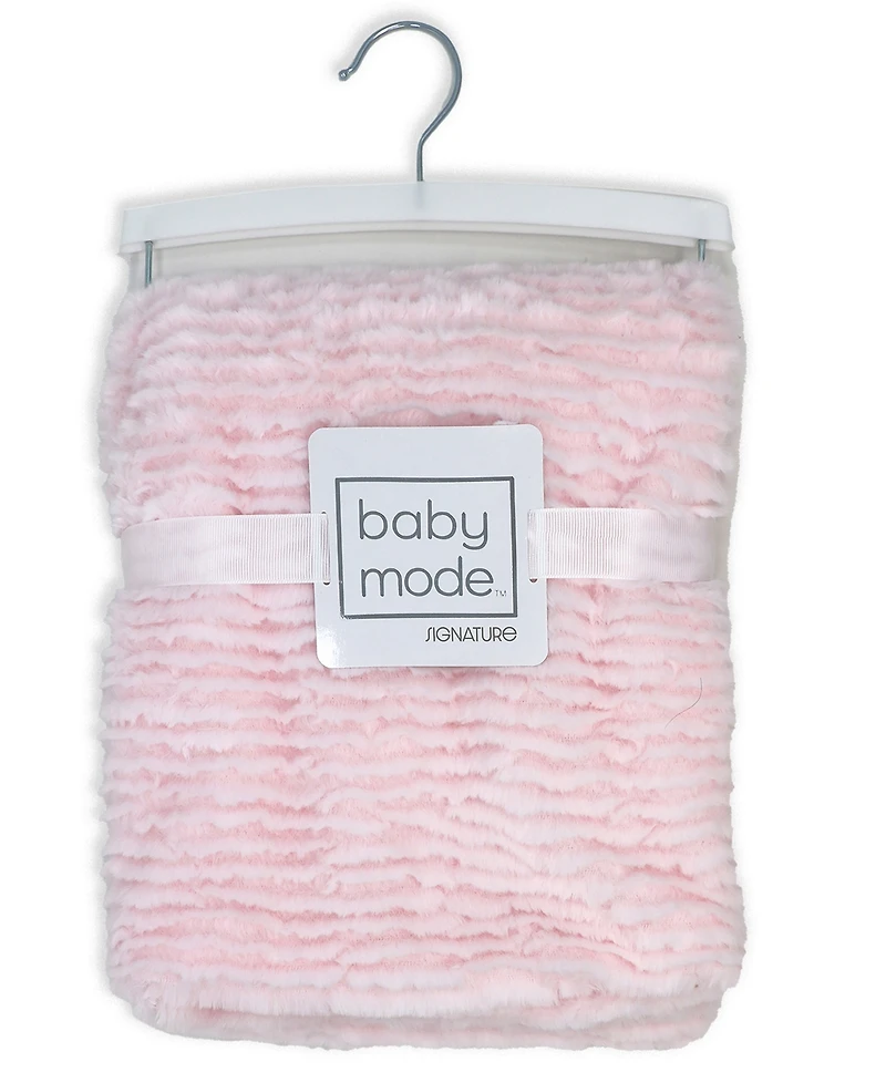 Jesse & Lulu Baby Girls Ridged Plush Blanket, 3 Piece Set