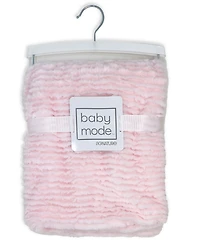 Jesse & Lulu Baby Girls Ridged Plush Blanket, 3 Piece Set