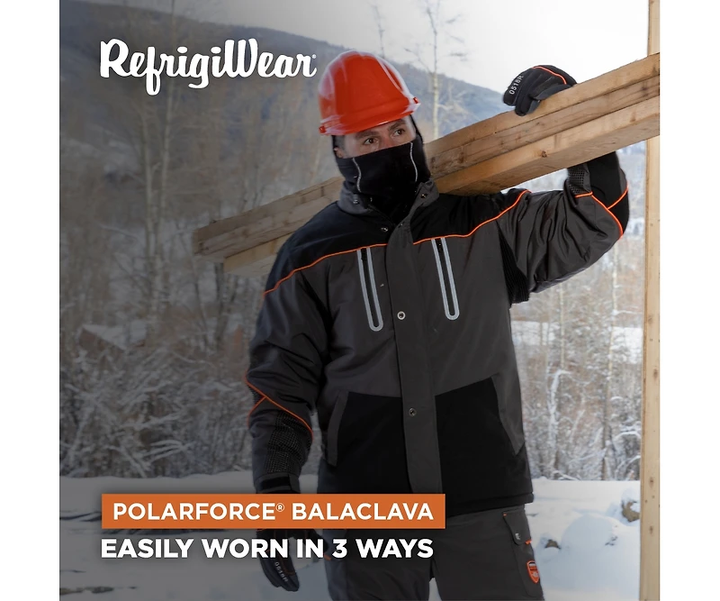 RefrigiWear Men's PolarForce Balaclava - Insulated, Windproof, Moisture-Wicking, Warm Winter Face Mask for Extreme Cold Weather