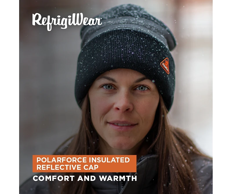 RefrigiWear Men's PolarForce Insulated Reflective Cap - Warm Winter Headwear for Extreme Cold, High Visibility