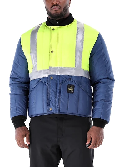 RefrigiWear Men's HiVis Cooler Wear Jacket- High-Visibility, Insulated, Work Coat for Cold Storage