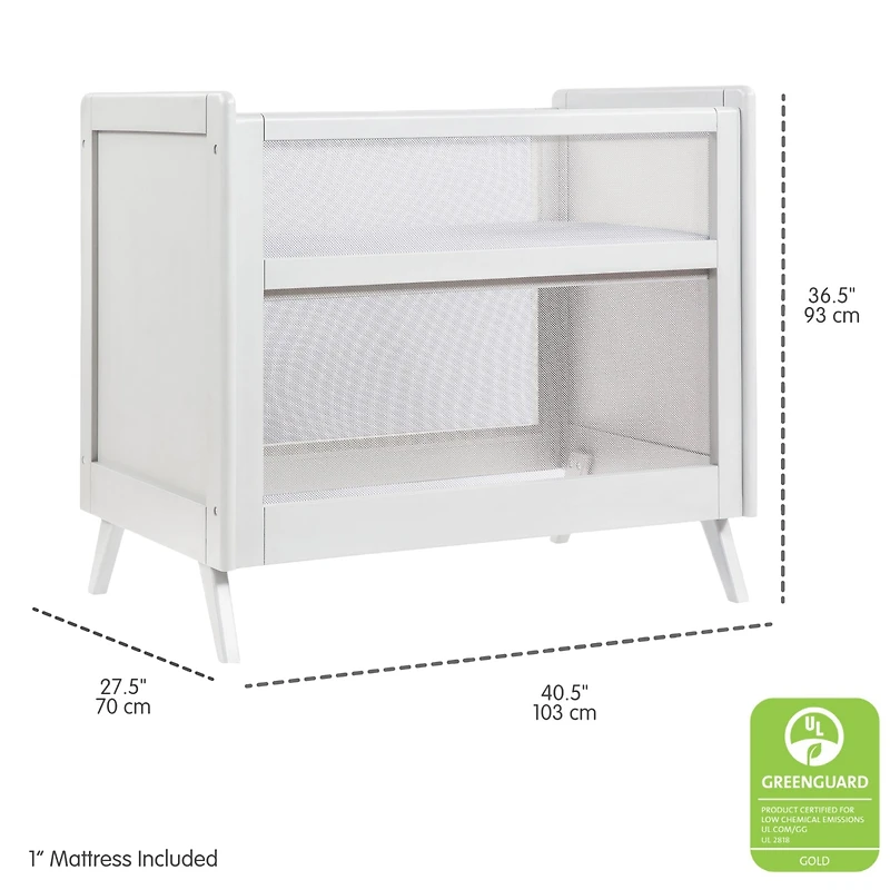 Halo Dream Inc. Breathable Mesh 2-in-1 Mini Crib - Greenguard Gold Certified