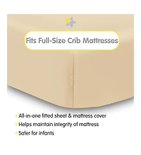 BreathableBaby All-in-One Fitted Sheet & Waterproof Cover for 52" x 28" Crib Mattress (2-Pack)