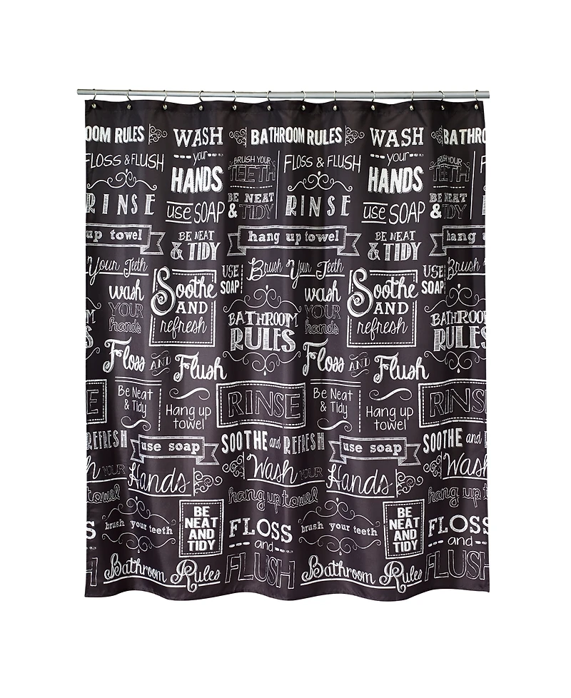 Avanti Chalk It Up Vintage Inspired Printed Shower Curtain, 72" x 72"
