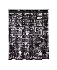 Avanti Chalk It Up Vintage Inspired Printed Shower Curtain, 72" x 72"