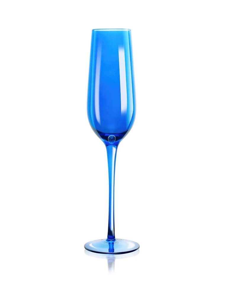 Qualia Glass Carnival Champagne Flutes, Set of 4