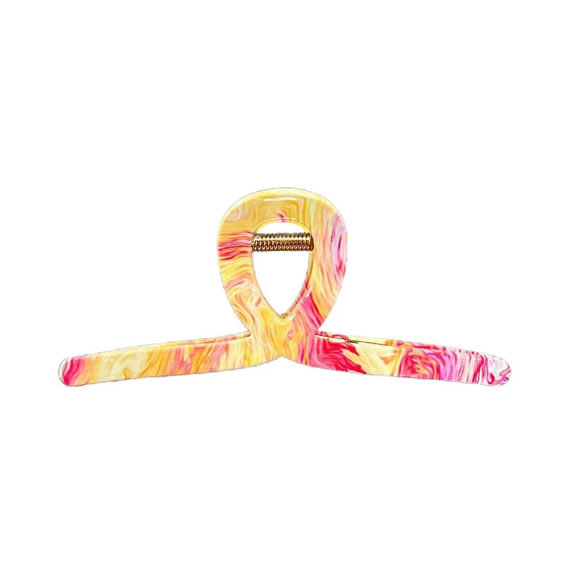 Looped Claw Clip - Hot Pink