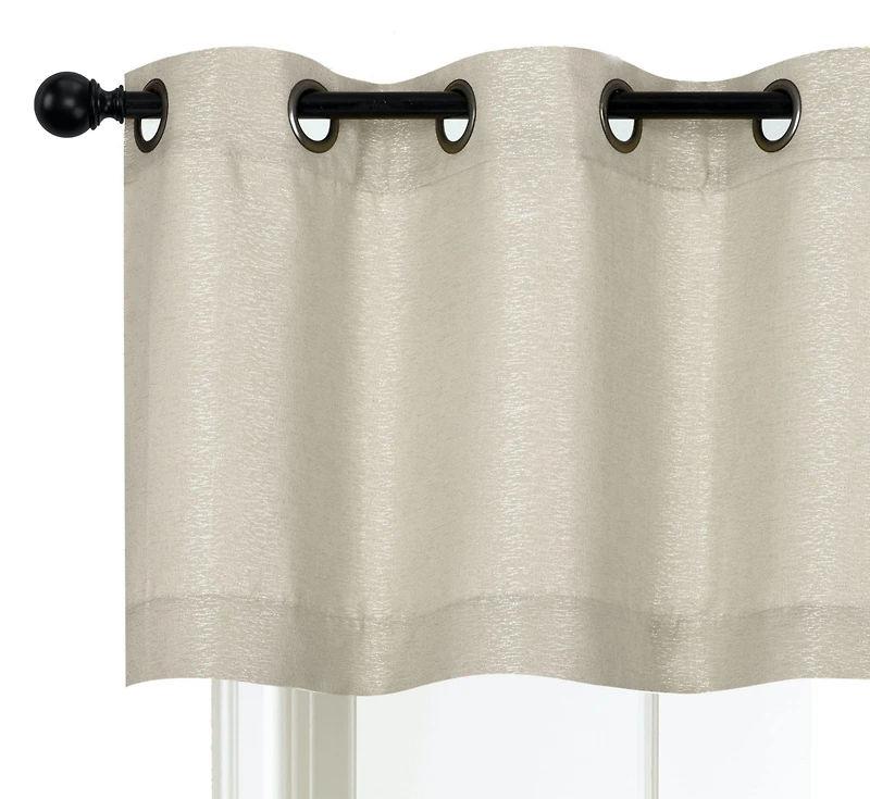 kate aurora Montauk Accents Linen Colored Grommet Top Window Valance - 52 in. W x 20 in. L