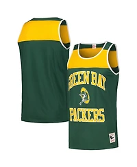 Men's Mitchell & Ness Green, Gold Green Bay Packers Heritage Colorblock Tank Top
