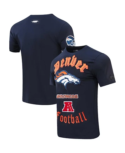 Men's Pro Standard Navy Denver Broncos Old English T-shirt