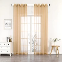 GoodGram Montauk Accents 2 Piece Grommet Top Summery Sheer Voile Window Curtain Panels For Extra Long & Taller Windows