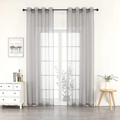 GoodGram Montauk Accents 2 Piece Grommet Top Summery Sheer Voile Window Curtain Panels For Extra Long & Taller Windows