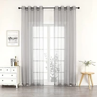 GoodGram Montauk Accents 2 Piece Grommet Top Summery Sheer Voile Window Curtain Panels For Extra Long & Taller Windows