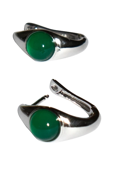 Brooke — Jade Stone Hoop Earrings