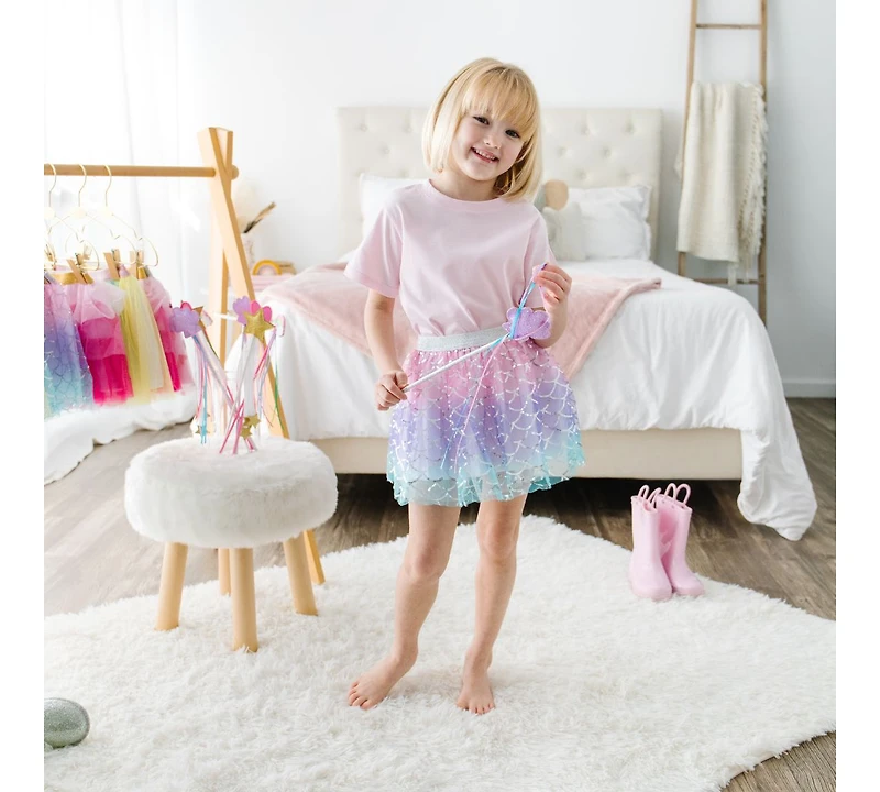 Sweet Wink Little and Big Girls Sparkling Mermaid Tutu Skirt