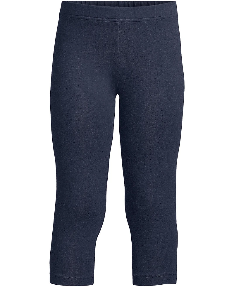 Lands' End Girls School Uniform Tough Cotton Capri Leggings