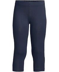 Lands' End Girls School Uniform Tough Cotton Capri Leggings