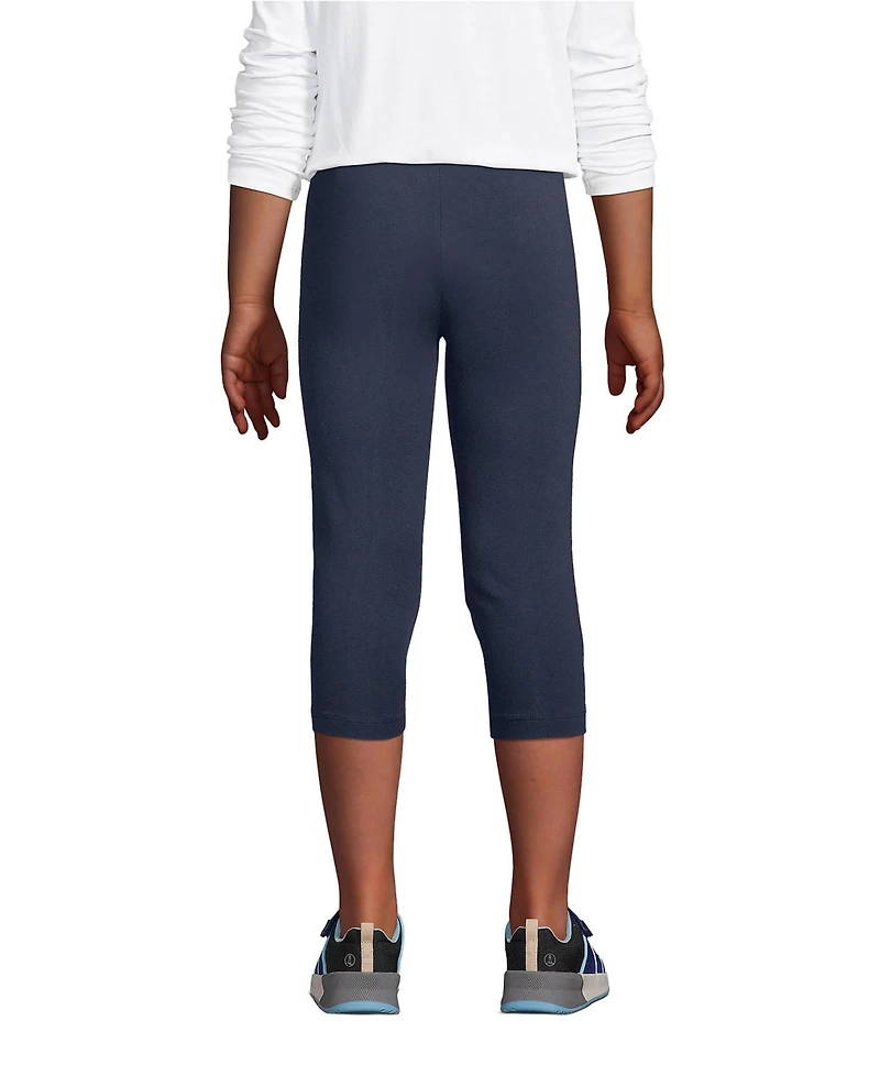 Lands' End Girls School Uniform Tough Cotton Capri Leggings