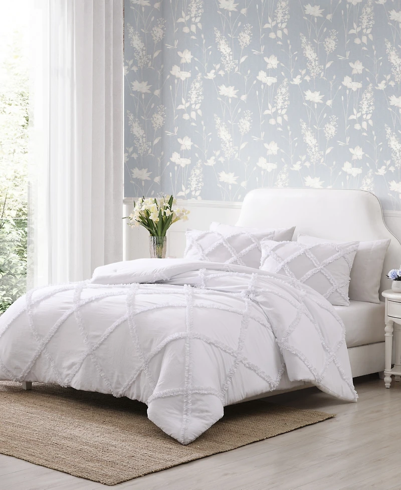 Laura Ashley Norah Solid Microfiber 2 Piece Comforter Set