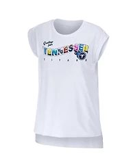 Women's Wear by Erin Andrews White Tennessee Titans Greetings From Muscle T-shirt