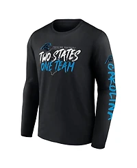 Men's Fanatics Black Carolina Panthers Hometown Collection Sweep Long Sleeve T-shirt