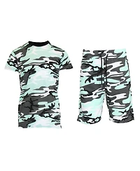 Galaxy By Harvic Men's Camo Short Sleeve T-shirt and Shorts, 2-Piece Set