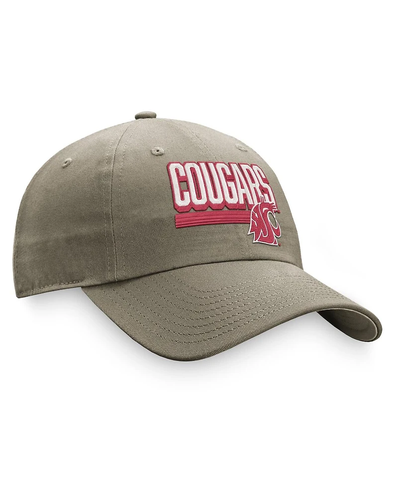 Men's Top of the World Khaki Washington State Cougars Slice Adjustable Hat