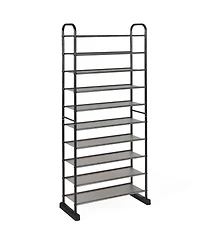 10-Tier Shoe Rack Space-saving Shoe Organizer W/Metal Frame Shoe Tower