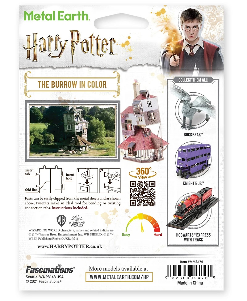 Fascinations Metal Earth 3D Metal Model Kit Harry Potter the Burrow in Color