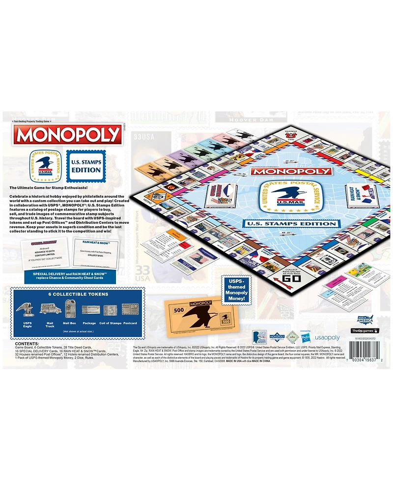 Usaopoly Monopoly Game U.s. Stamps Edition