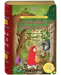 Professor Puzzle the Brothers Grimm's Little Red Riding Hood Double-Sided Jigsaw Puzzle, 96 Pieces