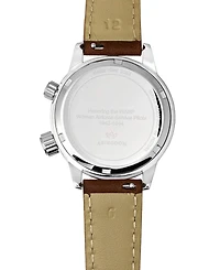 Abingdon Co. Women's Swiss Wasp Tribute Tri-Time Chestnut Leather Strap Watch 33mm