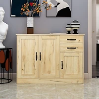 Streamdale Furniture Modern Wood Buffet Sideboard With 2 Doors 1 Storage And 2 Drawers - Entryway Serving Storage