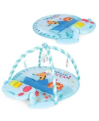 Costway Baby Gym Baby Play Mat Piano Gym w/ 5 Hanging Sensory Toys