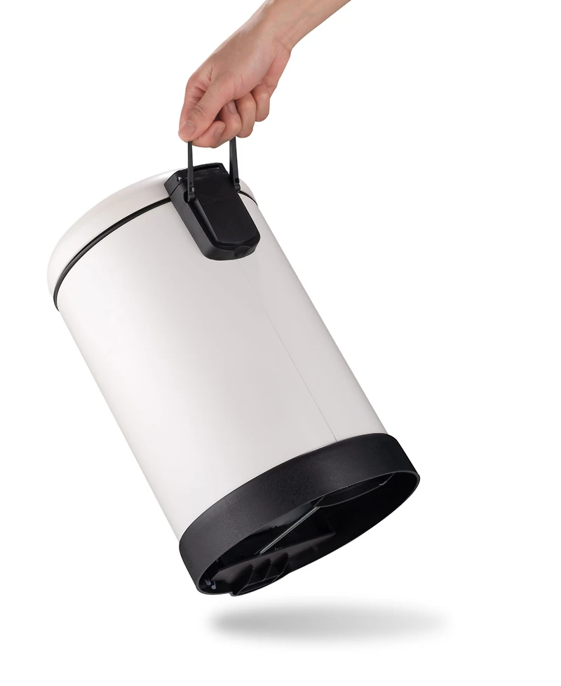 Qualiazero 6L / 1.6 Gal + 6L / 1.6 Gal Round Stainless Steel Step Can Combo - Matte White