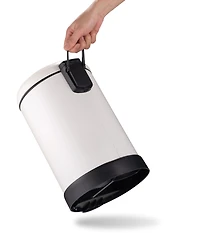 Qualiazero 6L / 1.6 Gal + 6L / 1.6 Gal Round Stainless Steel Step Can Combo - Matte White