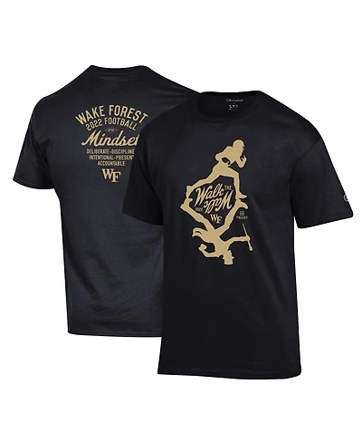 Men's Champion Black Wake Forest Demon Deacons 2022 Football Walk the T-shirt