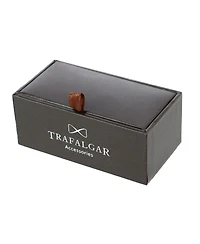 Trafalgar Sutton Round Mother of Pearl Rhodium Cufflinks
