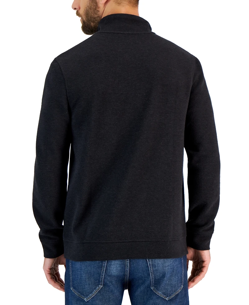 Club Room Men's Birdseye Quarter-Zip Pullover