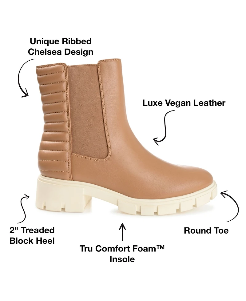 Journee Collection Women's Tatiana Pull On Stretch Gore Lug Sole Booties