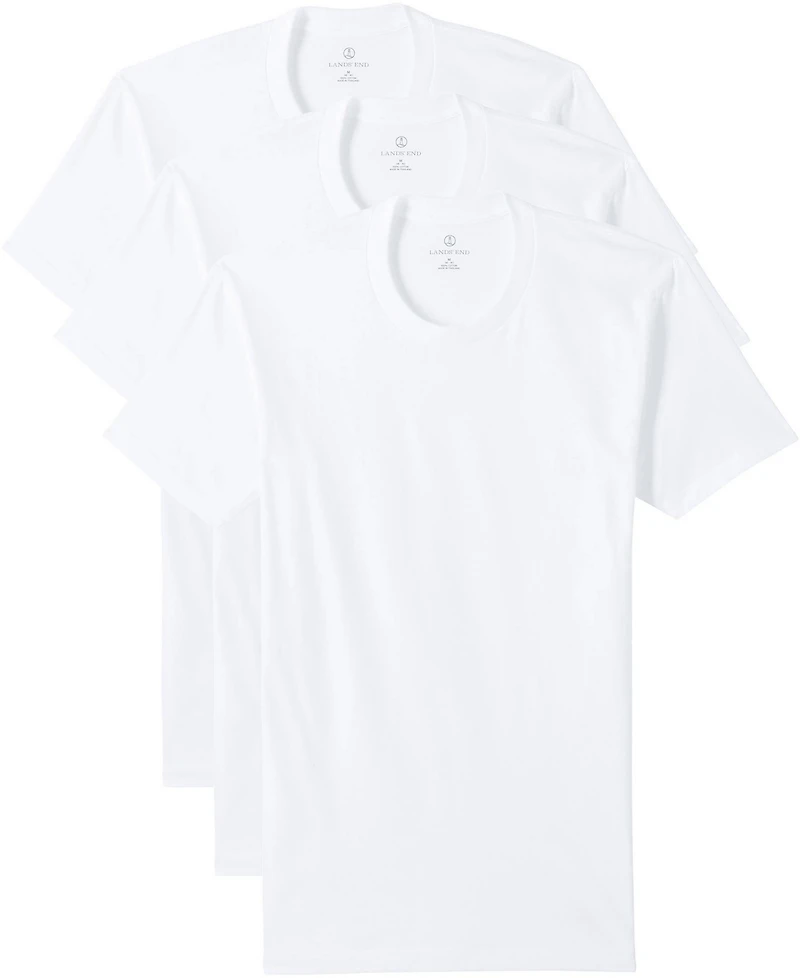 Lands' End Men's Crewneck Undershirt 3 Pack